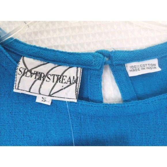 Silver Stream~Woman Size S~2pc. Set Blue Top/Blazer Black Embroidered Cotton NWT - Picture 4 of 9